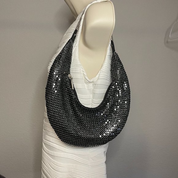 Black Mesh Shoulder Purse - Picture 1 of 4